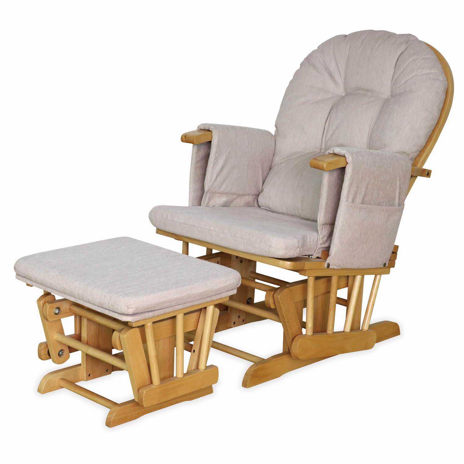 Wooden Gliding Chair with ottoman