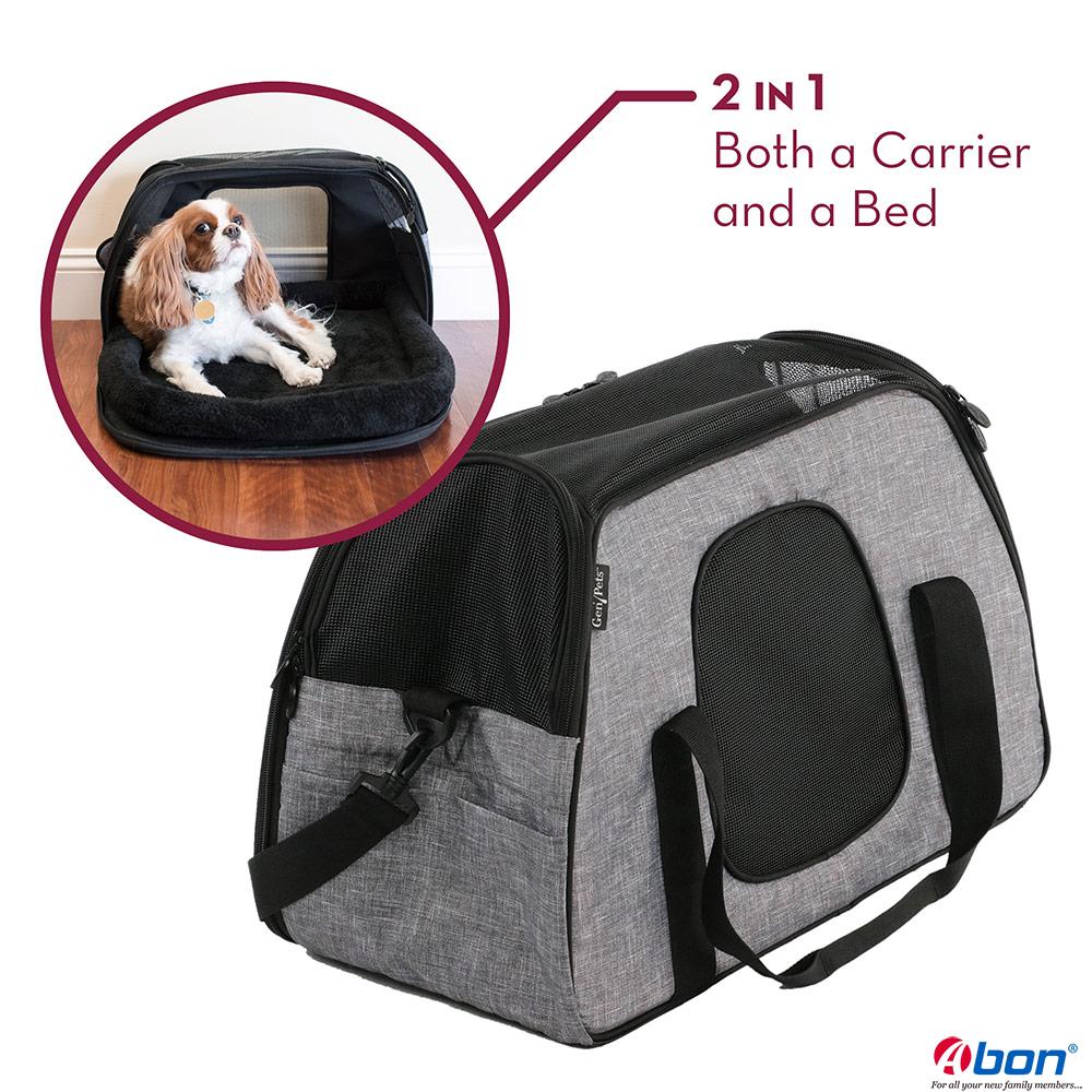 Heather Grey Gen7Pets G2219HG Carry-Me Sleeper Pet Carrier & Portable Bed 
